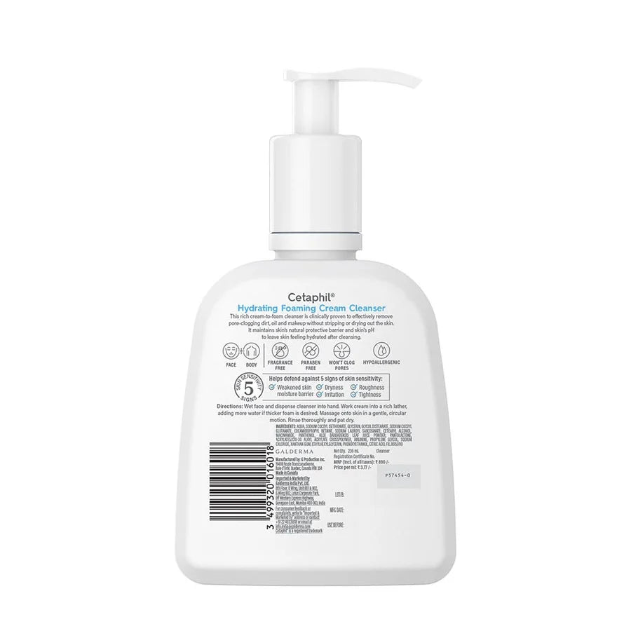 Cetaphil Hydrating Foaming Cream Cleanser 236ML