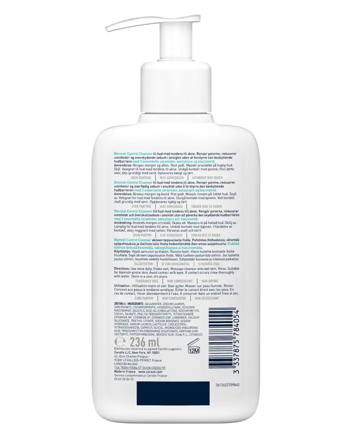 CeraVe Blemish Control Cleanser with 2% Salicylic Acid & Ceramides