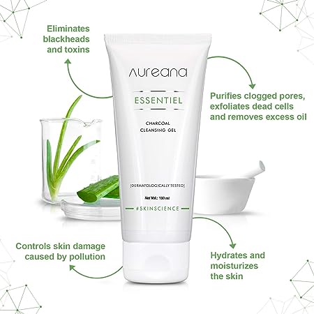 Auric By Aureana Essential Charcoal Cleansing Gel | Saawariya Cosmetics