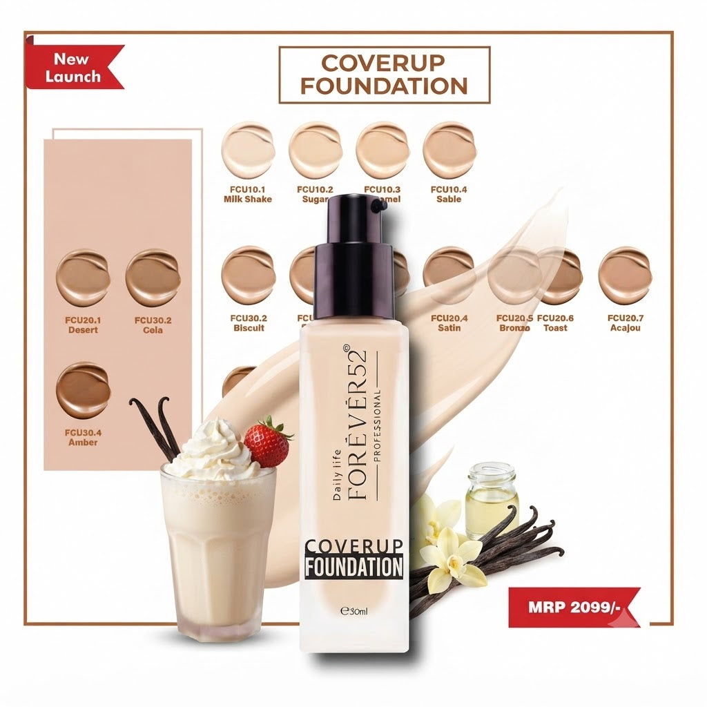 Forever52 Coverup Liquid Foundation – Long-Lasting,